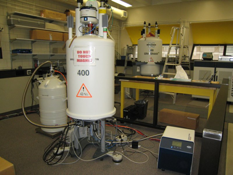 Two of the university’s seven NMR spectrometers. 