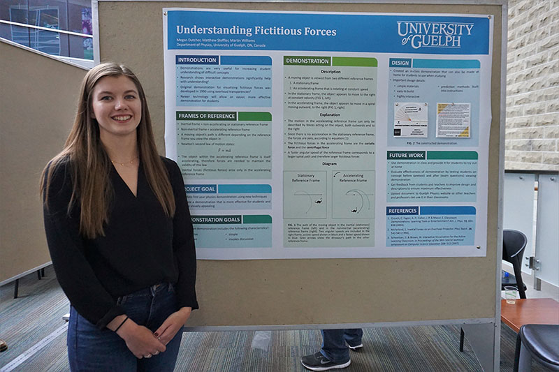 Megan Dutcher with poster at CEPS Undergraduate Poster Session