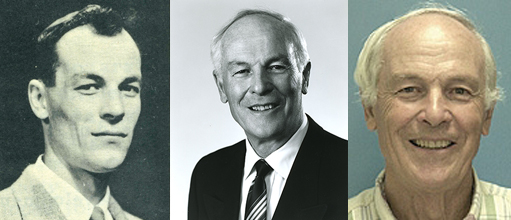 Three images of Jim Stevens at different ages.