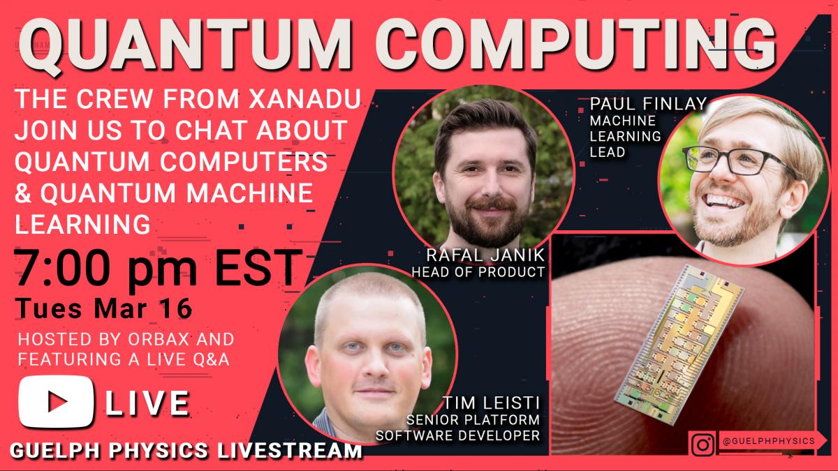 00 pm EST with a discussion about quantum computing and quantum machine learning. 