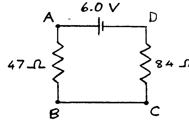 Diagram of circuit with resistors.