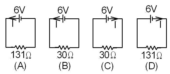 Four possible reduced circuit diagrams; A, B, C, D.