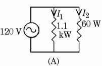 Circuit diagram with a light and hairdryer.