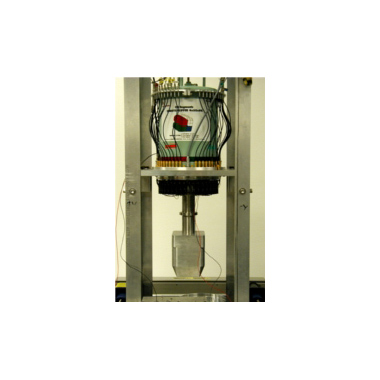  A single TIGRESS 32-fold segmented HPGe clover-type detector in the testing laboratory.